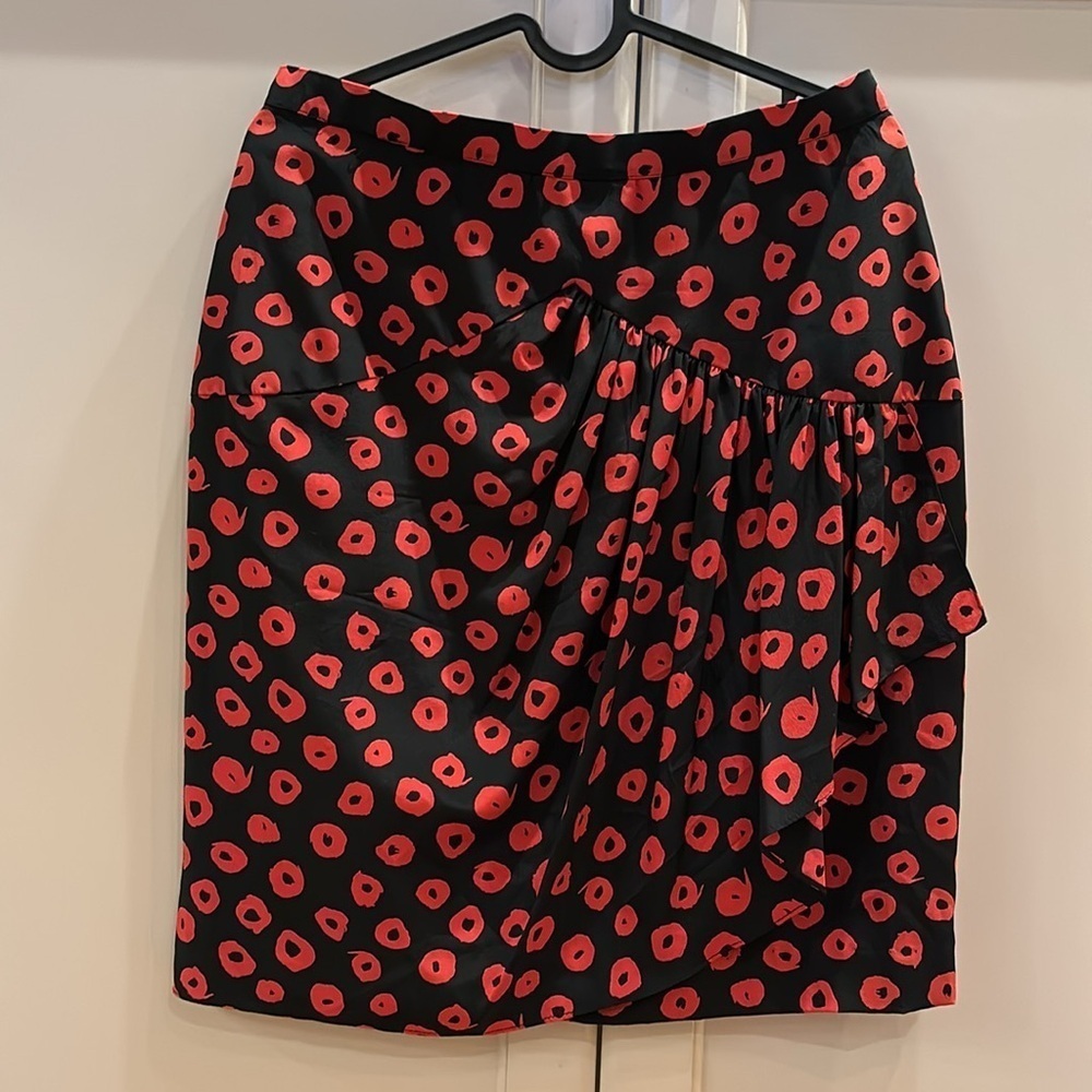 Leonard Rutan Ann Lawrence Today vintage 💯 silk skirt with ruche panel size 10
